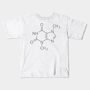 cafeine molecule, chemistry and coffee Kids T-Shirt